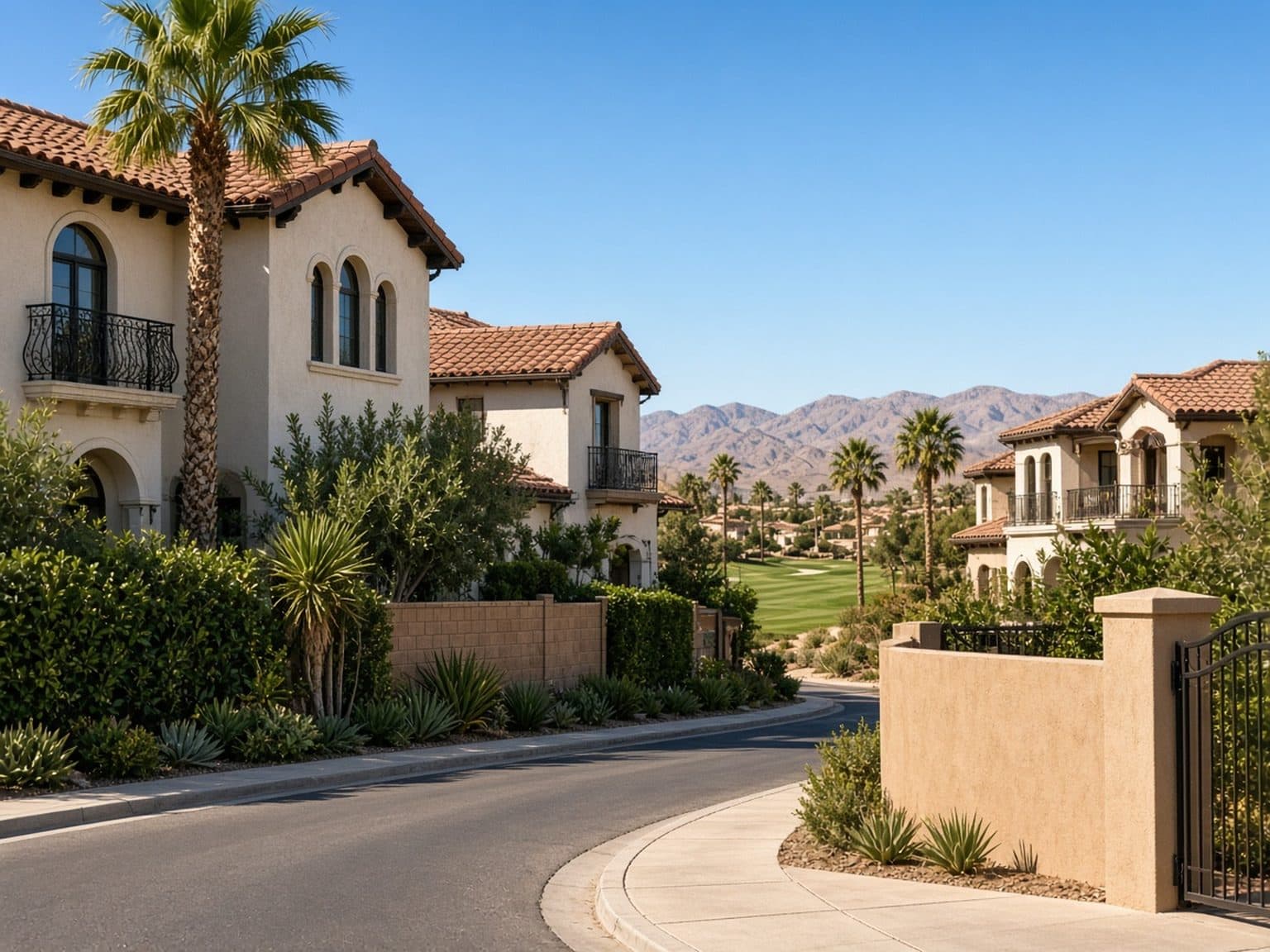 Spanish Trail golf community street in Spring Valley Las Vegas